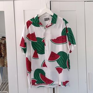 ASOS watermelon print button down